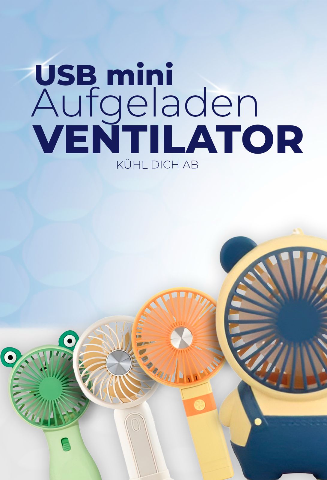 Mini Ventilator USB wiederaufladbar – Tragbare Handventilatoren für Kinder & Erwachsene