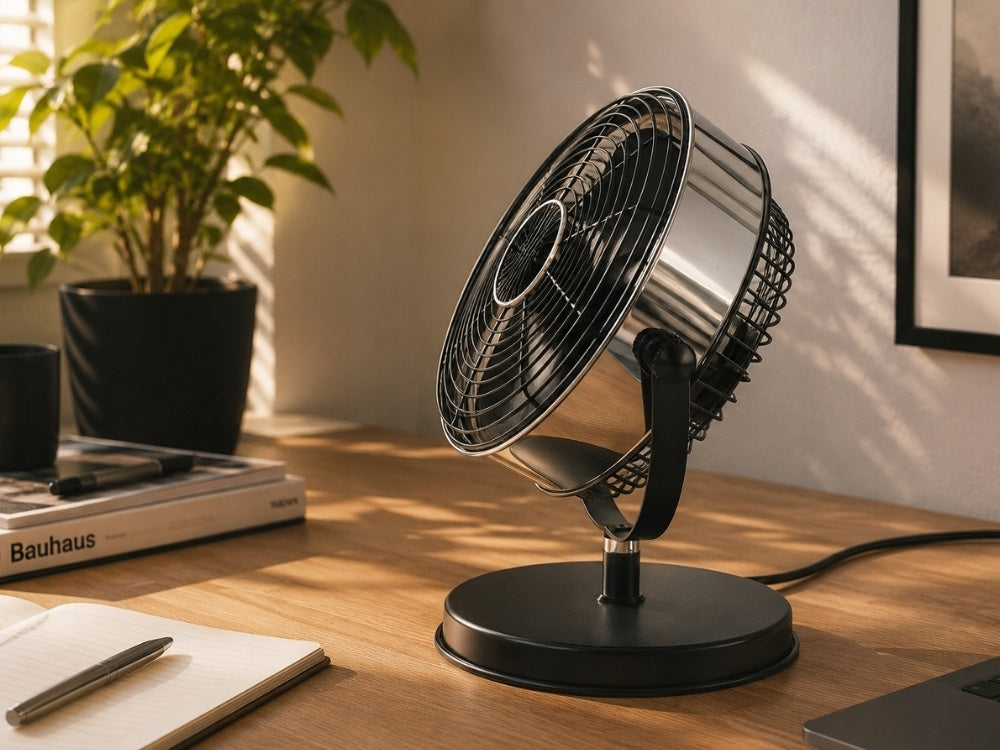USB Tischventilator Leise Mini Ventilator für Büro Zuhause USB-C 360° Neigbar