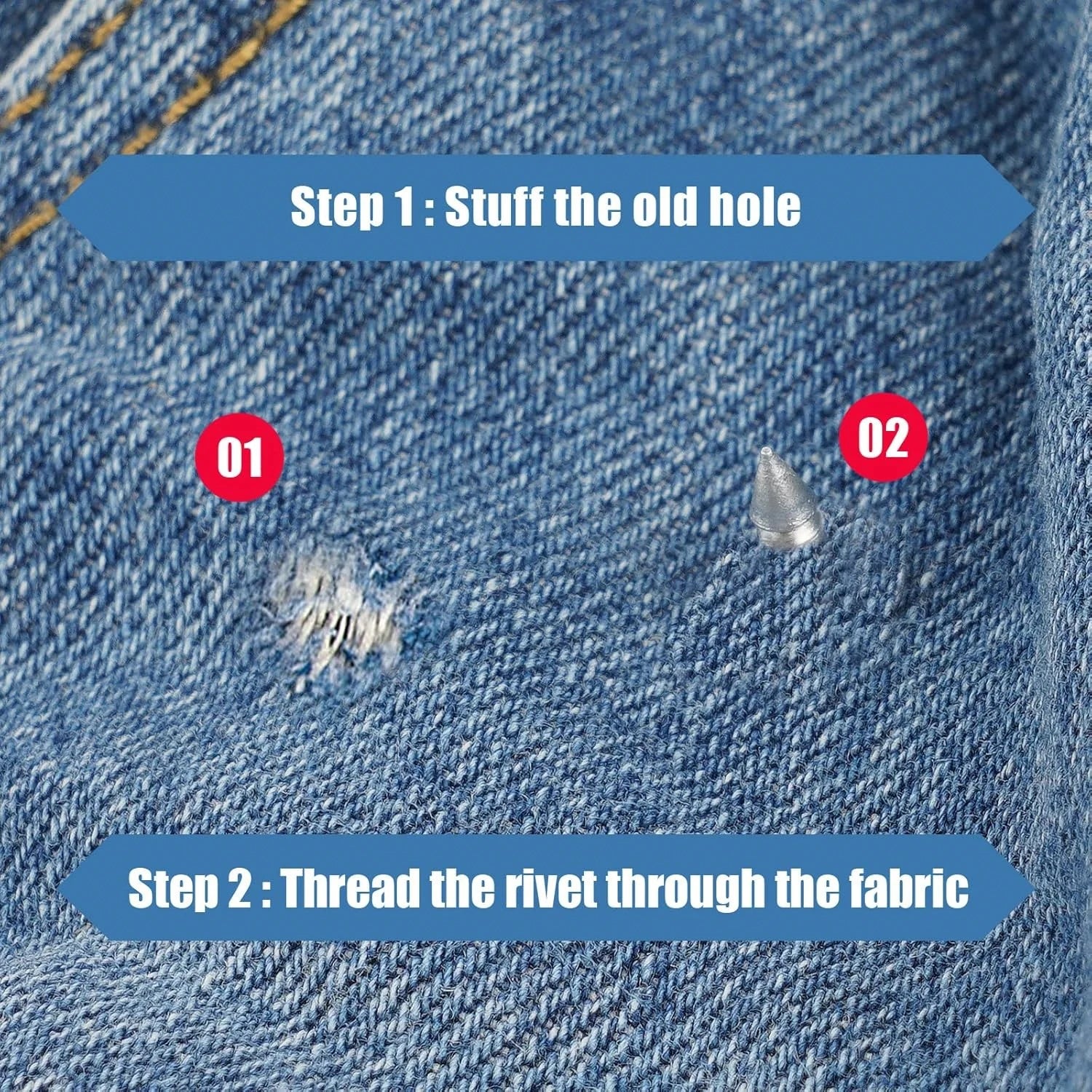 Jeansknöpfe 12 Stück 20 mm – Ersatzknöpfe mit Nieten zum Einschlagen für Jeans, Hosen und Jacken