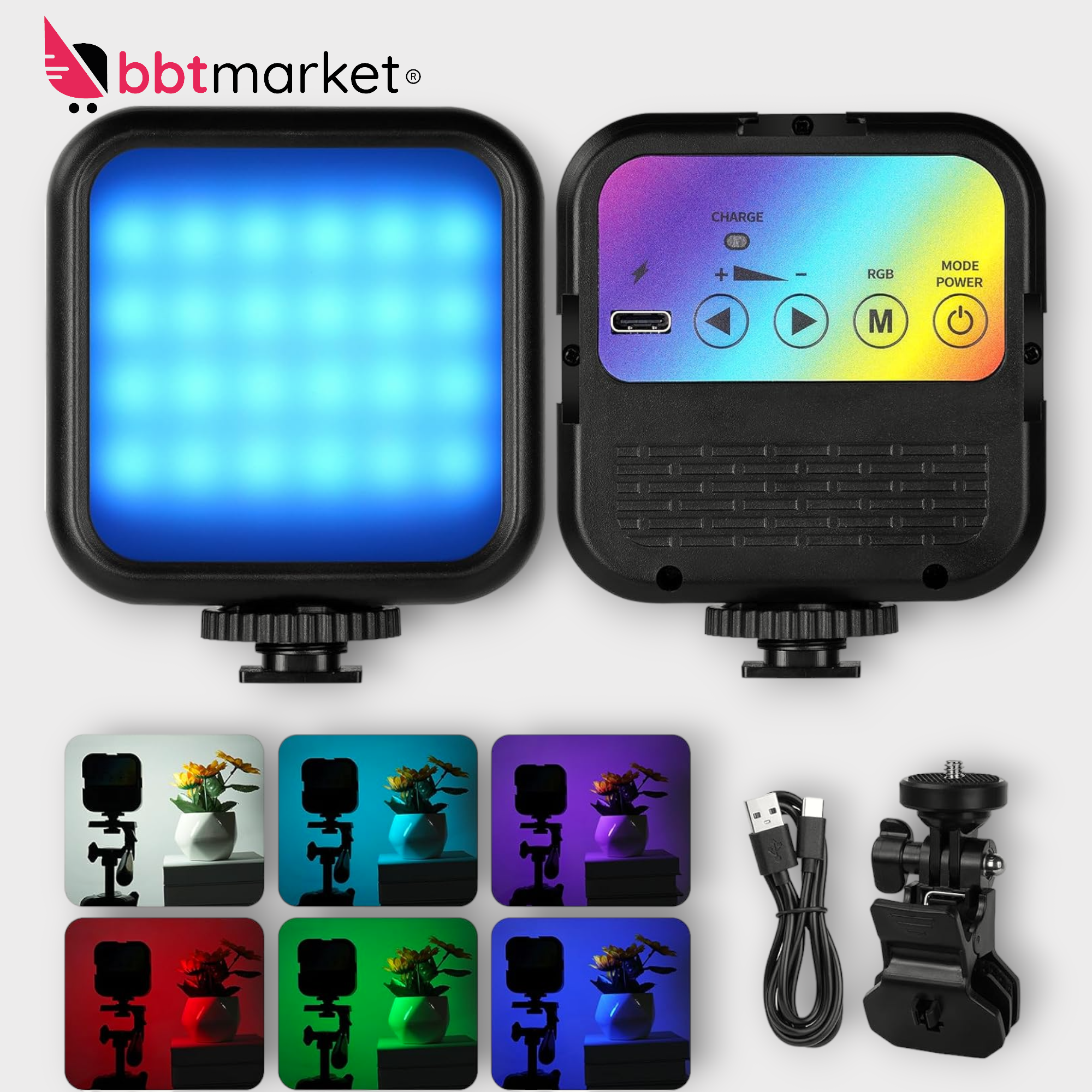 Videoleuchte Kamera Studio Leds Camcorder Laptop Lampe Videokonferenz RGB 1800mah