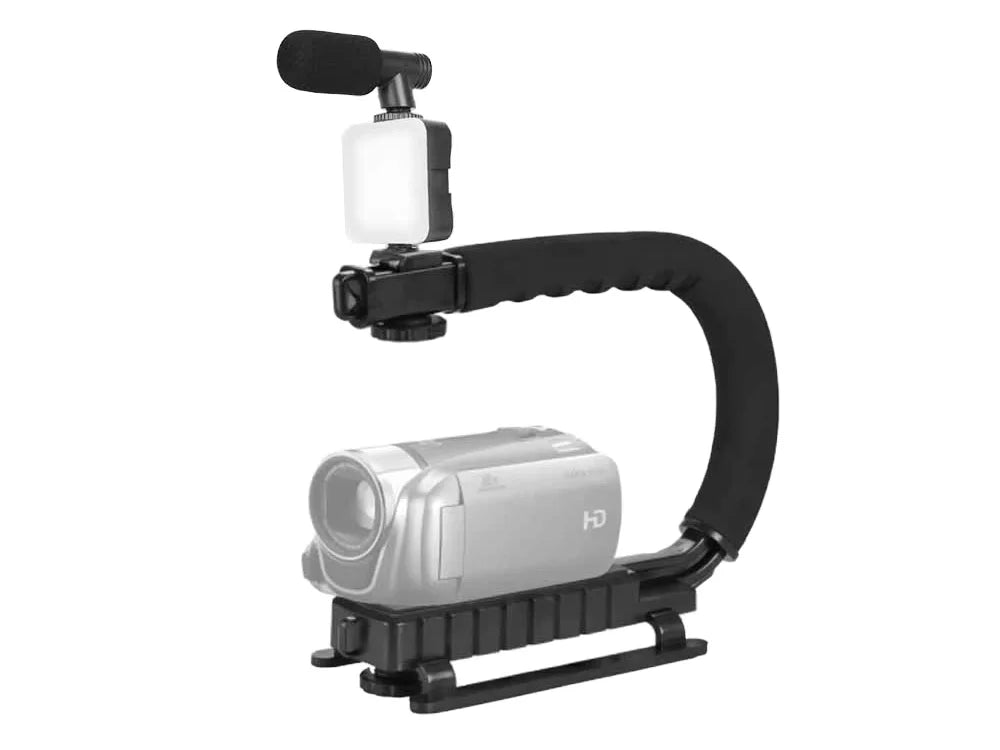 Vlogging Kit Smartphone Mikrofon LED Licht Bluetooth Fernauslöser Video Rig