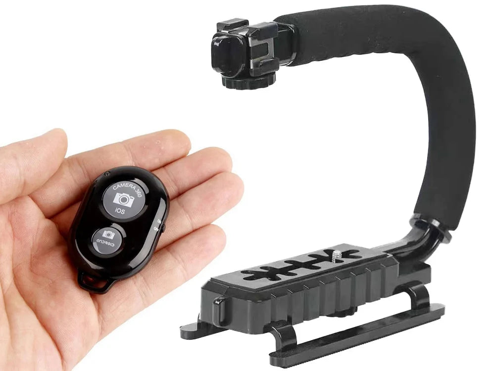 Vlogging Kit Smartphone Mikrofon LED Licht Bluetooth Fernauslöser Video Rig