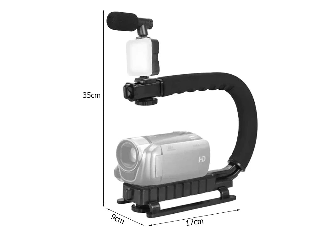 Vlogging Kit Smartphone Mikrofon LED Licht Bluetooth Fernauslöser Video Rig