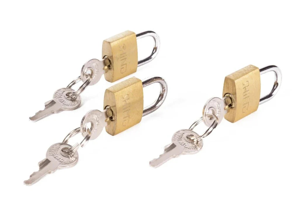 Vorhängeschloss 20mm 3er Set Schloss mit 6 Schlüsseln Mini Schloss Metall