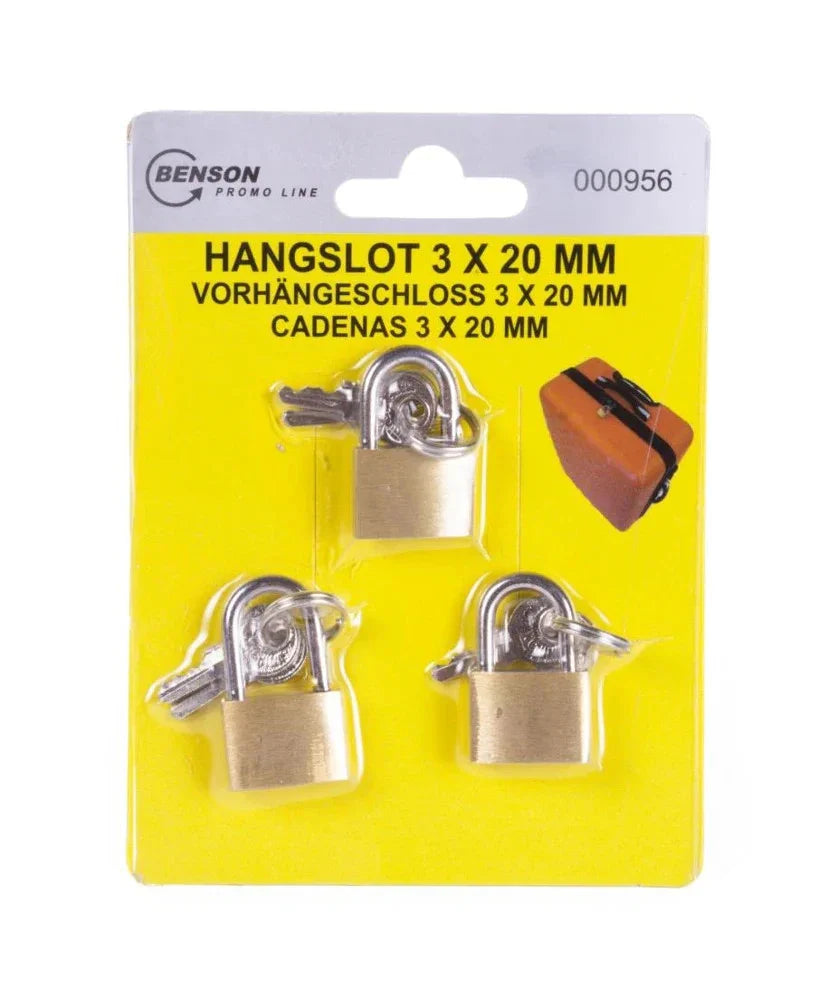 Vorhängeschloss 20mm 3er Set Schloss mit 6 Schlüsseln Mini Schloss Metall