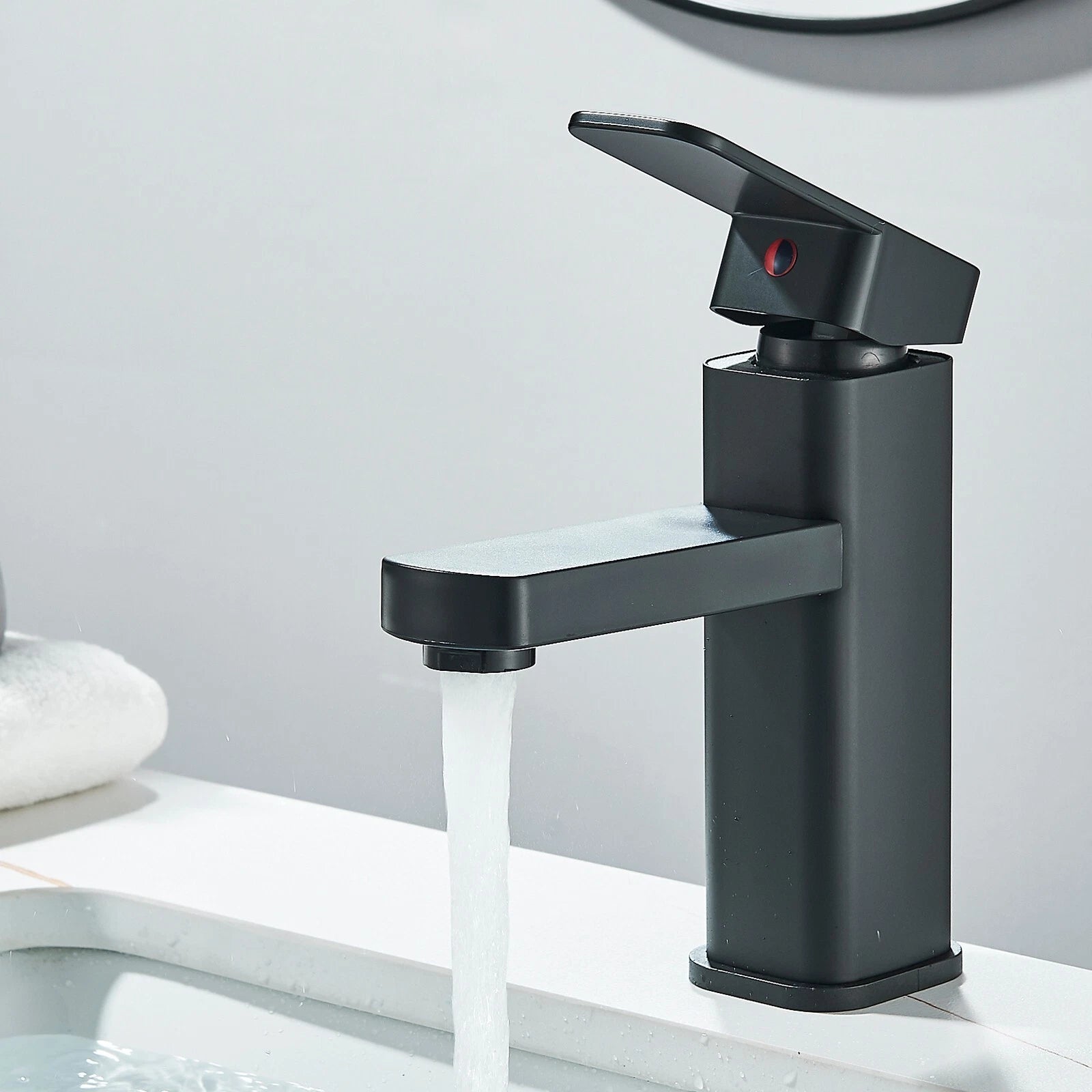 Wash basin faucet bathroom faucet wash basin single lever mixer tap-black-NEW