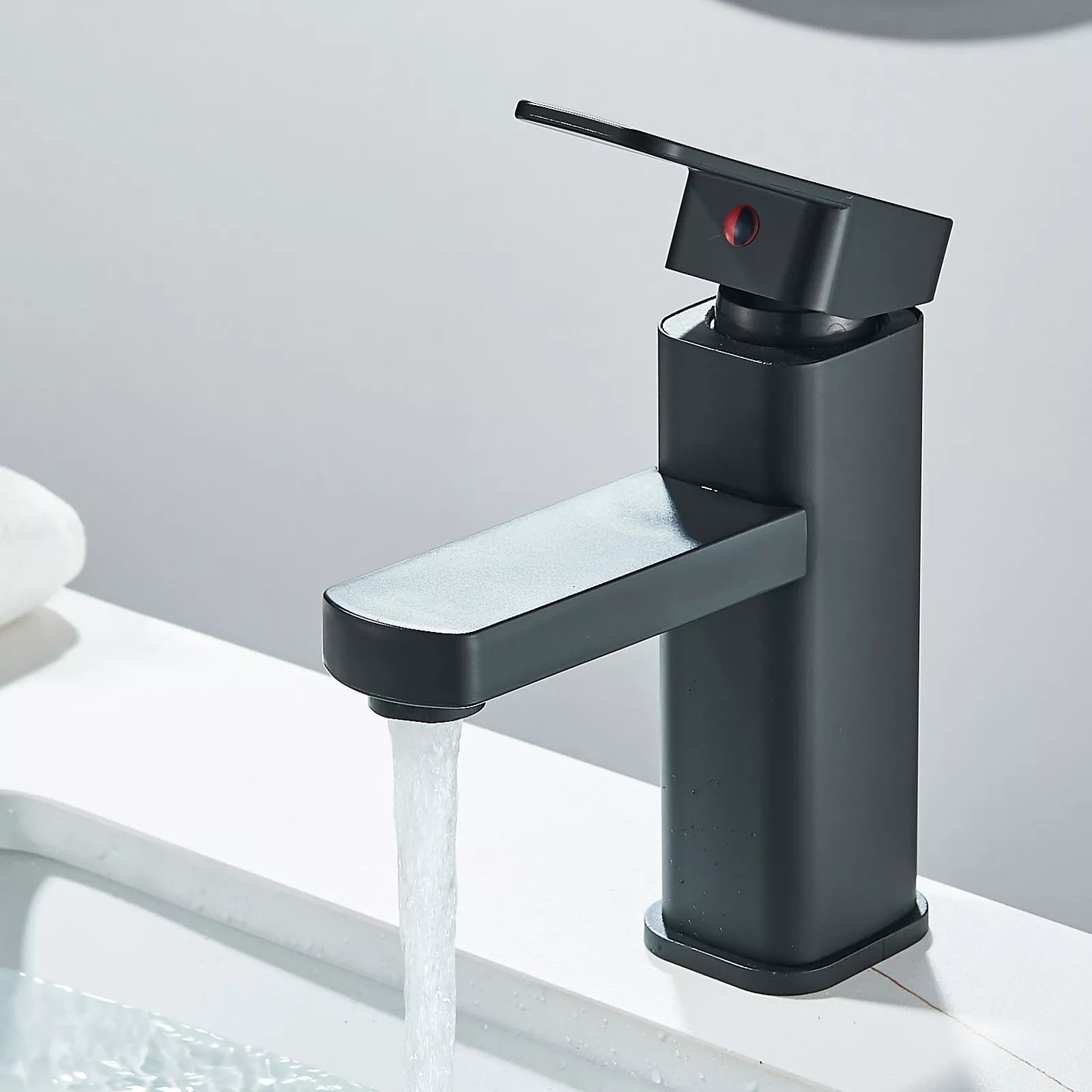 Wash basin faucet bathroom faucet wash basin single lever mixer tap-black-NEW