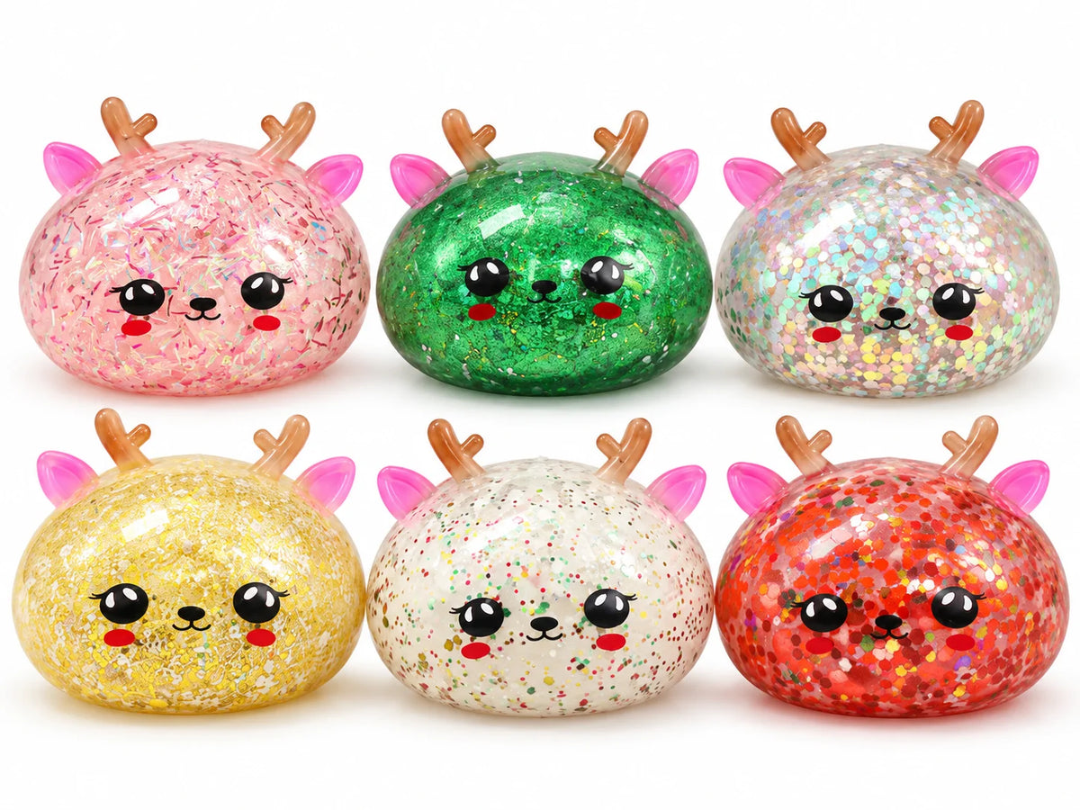 Weihnachts Squishy Dumpling Glitzer Fidget Toy Kinder 3+ Geschenk Anti Stress
