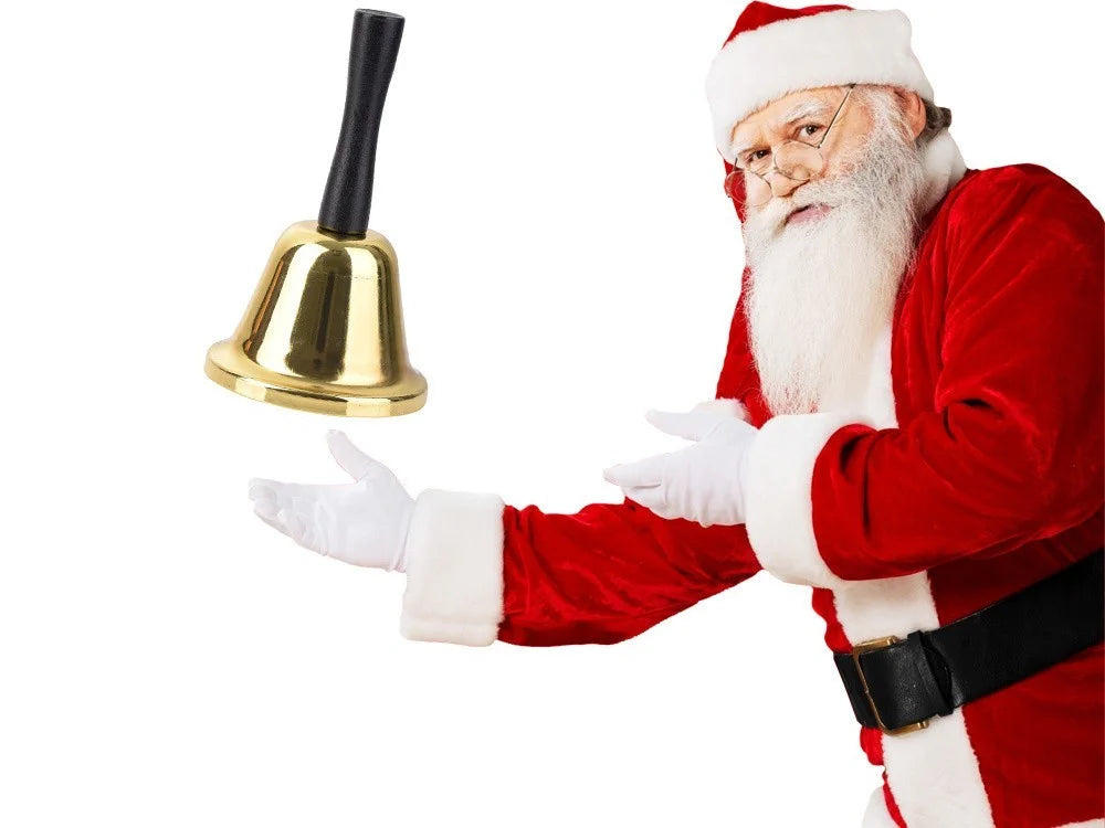 Weihnachtsglocke Gold Metall Handglocke Tischglocke Nikolaus Advent Deko