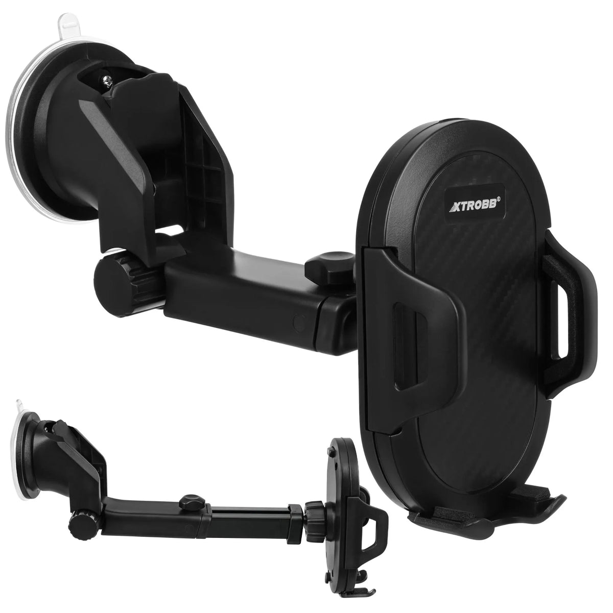Xtrobb Handyhalterung fürs Auto mit Saugnapf – 360° Smartphone Halterung mit Teleskoparm 12–17 cm