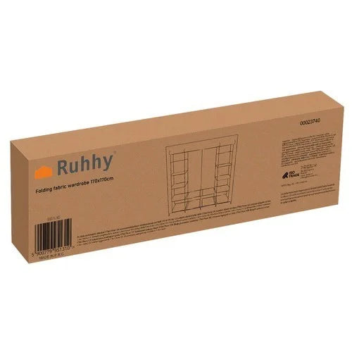 XXL Stoff Kleiderschrank 170x170 cm – Faltschrank mit 14 Fächern und 2 Kleiderstangen
